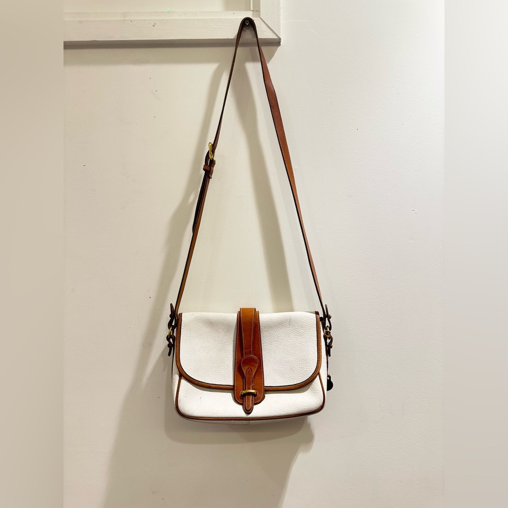 Off White and tan DOONEY & BOURKE leather shoulder bag